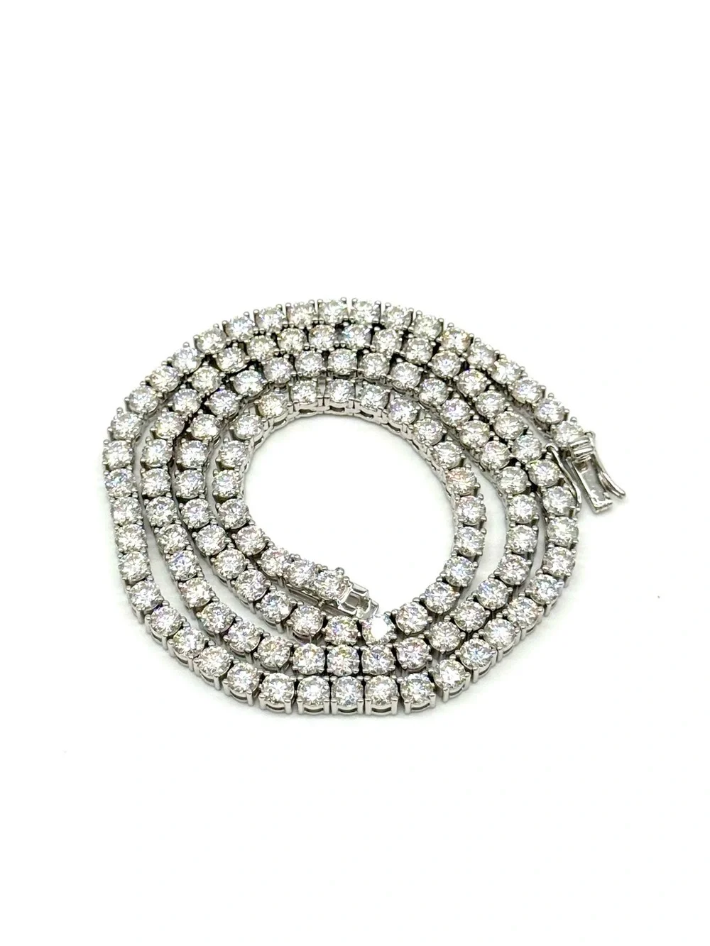 925 Silver, 33CTW Moissanite Tennis Chain - 18”